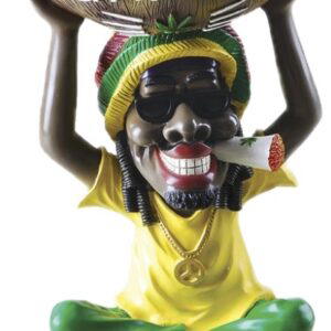 Large Jamaican Man Ashtray- 17 In.